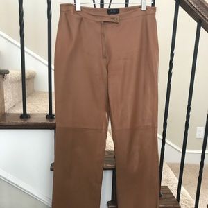 BCBG 100% genuine leather caramel color pants